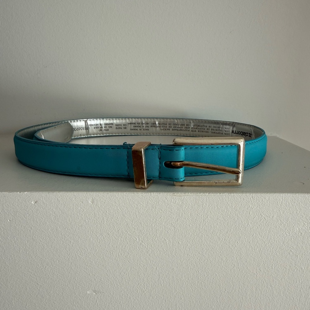 Liz Claiborne Turquoise Belt with Gold Buckle